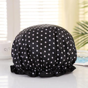 Afabs® XL Extra grote Douchemuts / Shower cap / Douchekapje / Douchecap voor vol haar / krullen / afro - Zwart met stippen