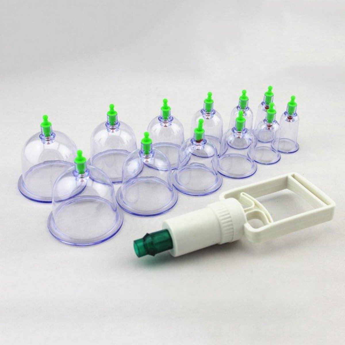 Hijama Cups Set 12 pcs - Dry cupping therapy massage set - Хиджама Hidjama - Hoge Kwaliteit - Al Shams Sunna Hijama Cupping en Massage Cups