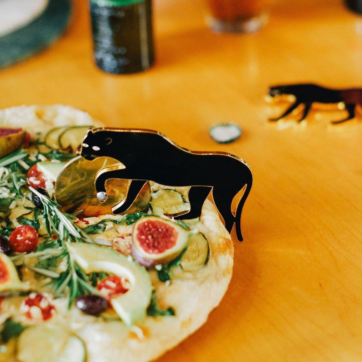 DOIY Mes  Pizzames - Pizzasnijder Panter metaal - B 16 cm