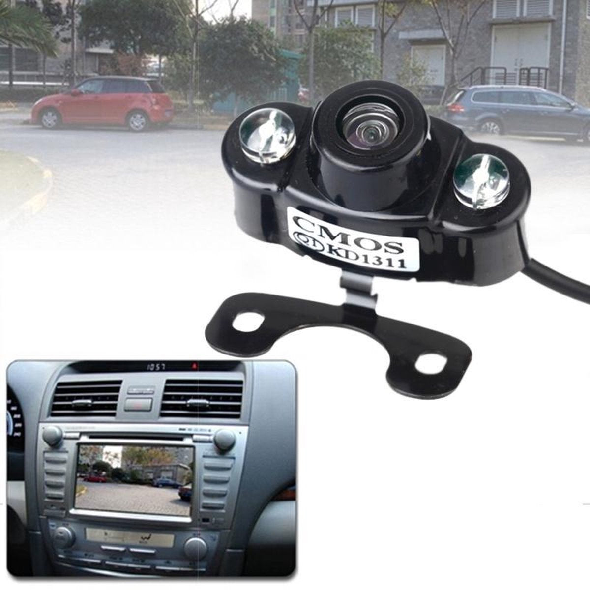 E400 Waterdichte 2 LED-kleuren CMOS / CCD Auto achteruitrijcamera voor beveiliging Backup Parking