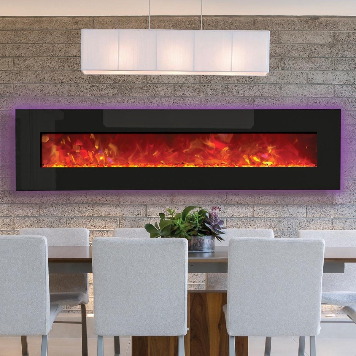 Design4AlleZ Elektrische sfeerhaard 240x55x16cm - Zwart