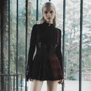 Punk Rave Korte rok -XL- Yukiko Zwart/Rood