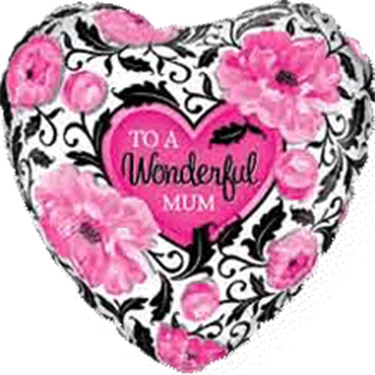 Folieballon hart To a Wonderful Mum 46cm