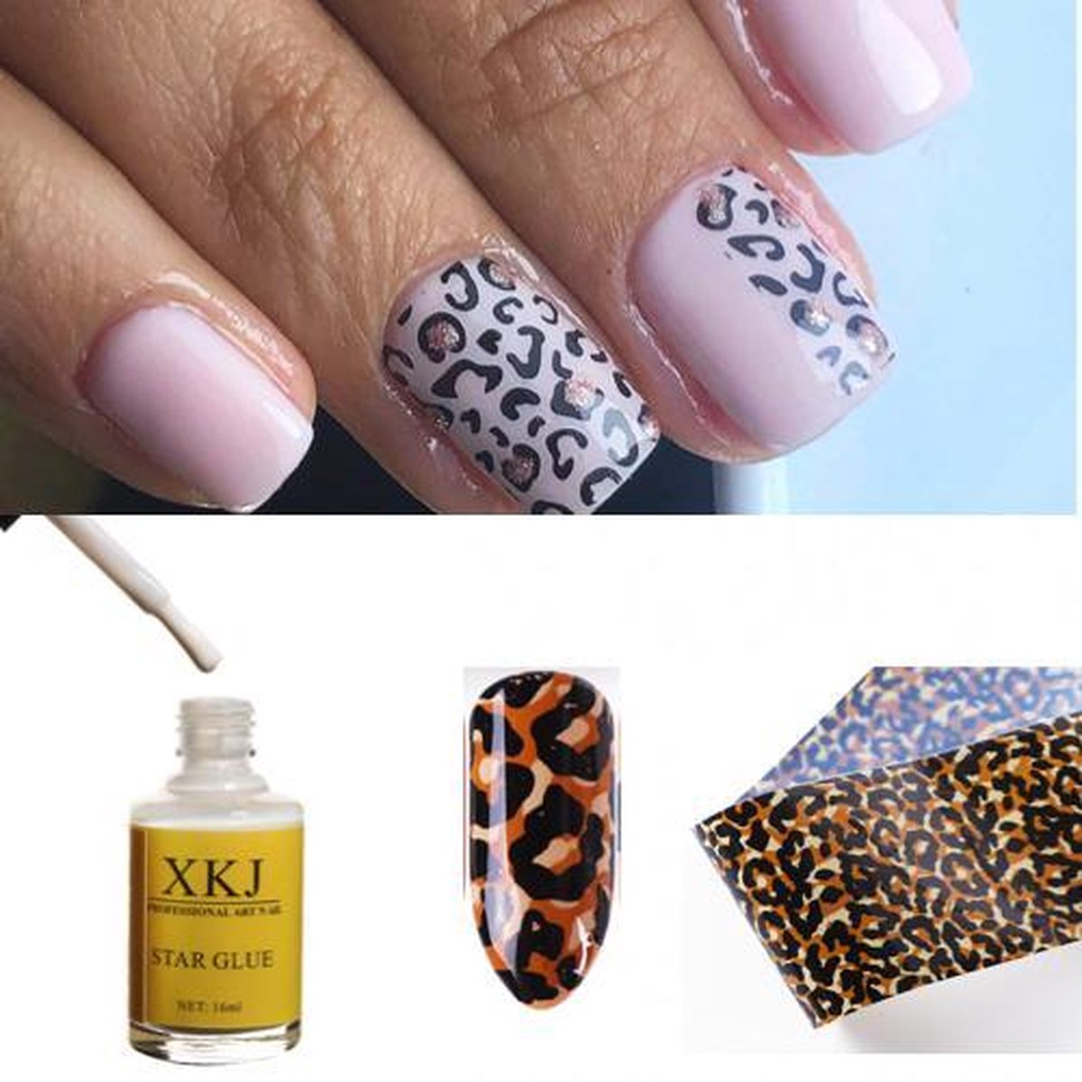 Nail art set - Nagel folie set - Luipaard nagel print -