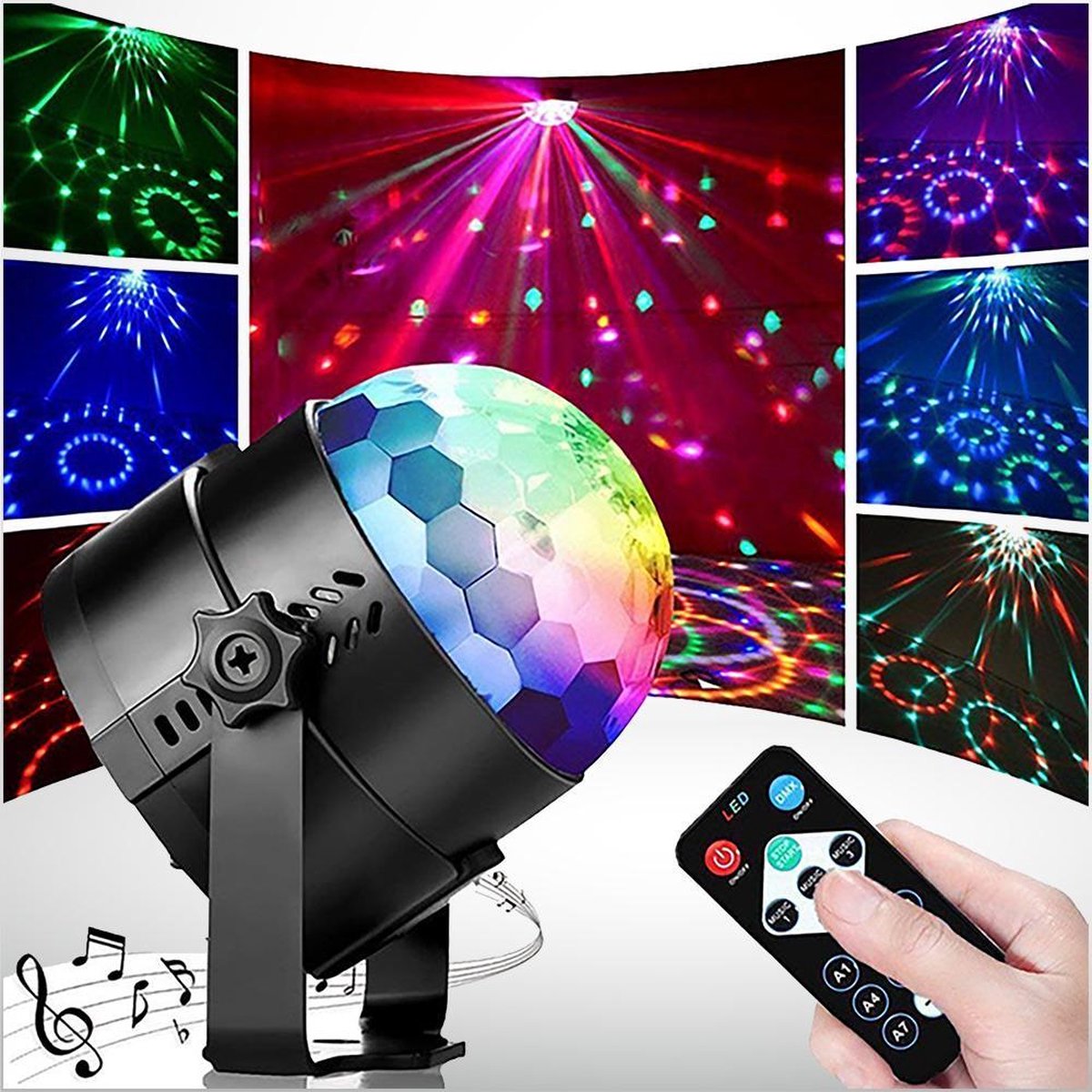 Achaté Discolamp met Afstandsbediening - voor Kinderen en Volwassenen - Feestverlichting - Disco Bal - Discoverlichting - Disco Lamp