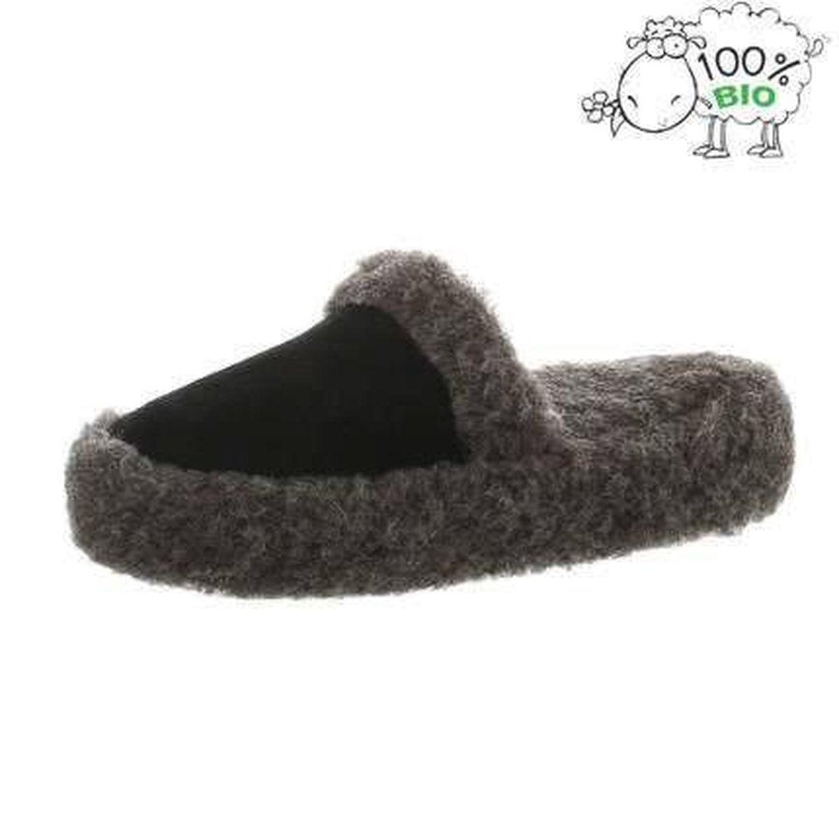 Pantoffels 100% lamswol maat 38 | Grijs-Zwart | Sloffen | Heerlijk warm!