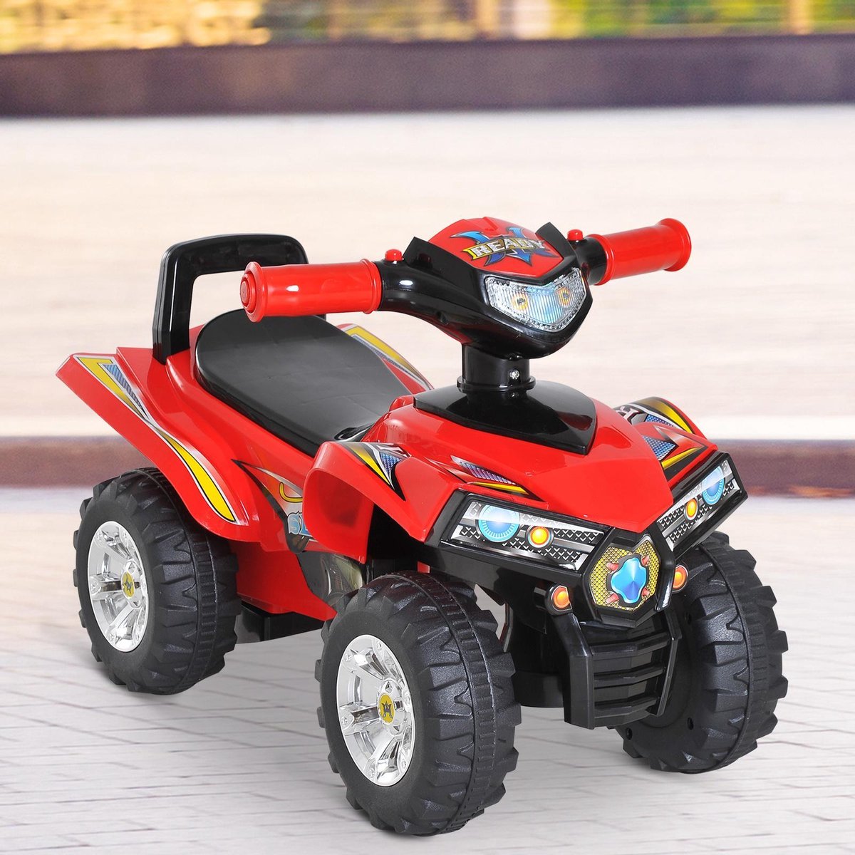Elektrische Kindermotor - Elektrische Kinderscooter - Loopwagen - Speelgoed - Quad - Rood - L38 x L60 x H42 cm