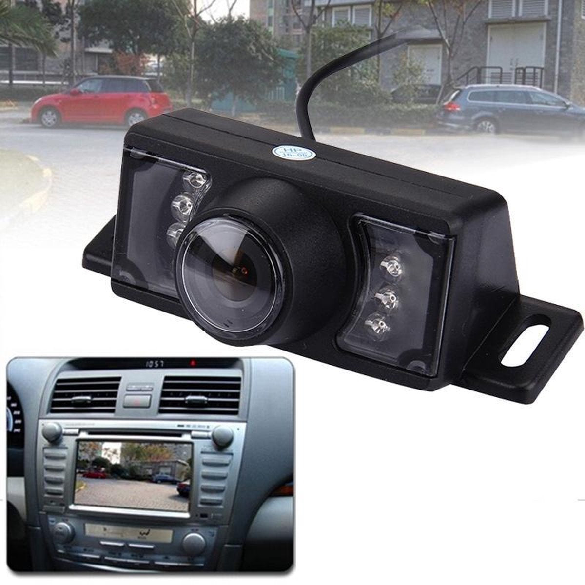 2.4G draadloze dvd auto achteruitrijcamera nachtzicht achteruitrijcamera met 7 LED's