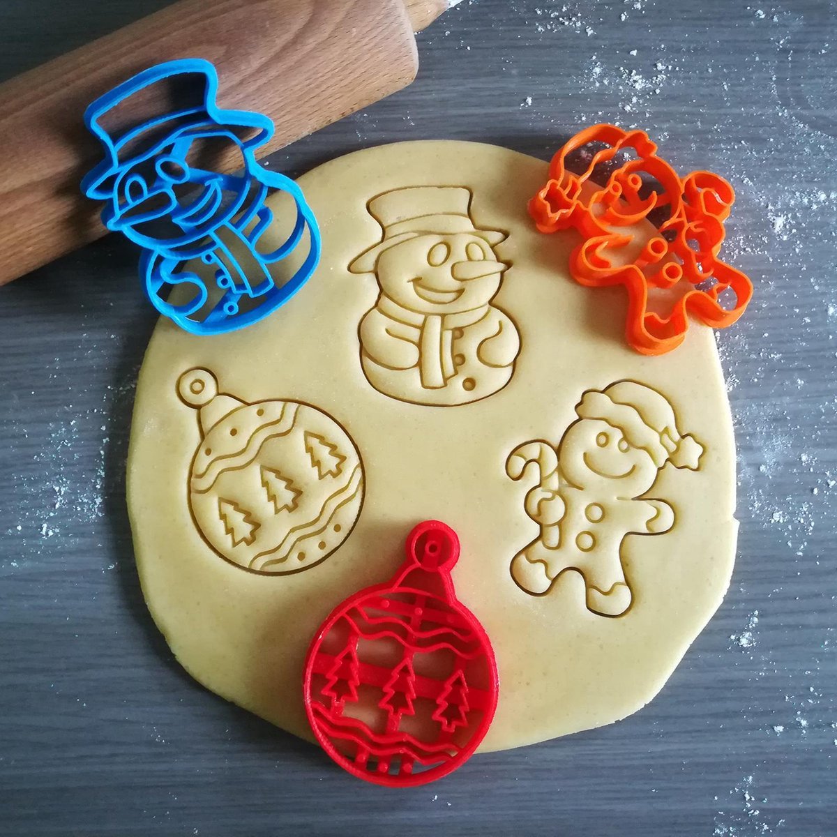 Koekjesvorm uitsteker set 3 delig - Kerstmis - 8cm