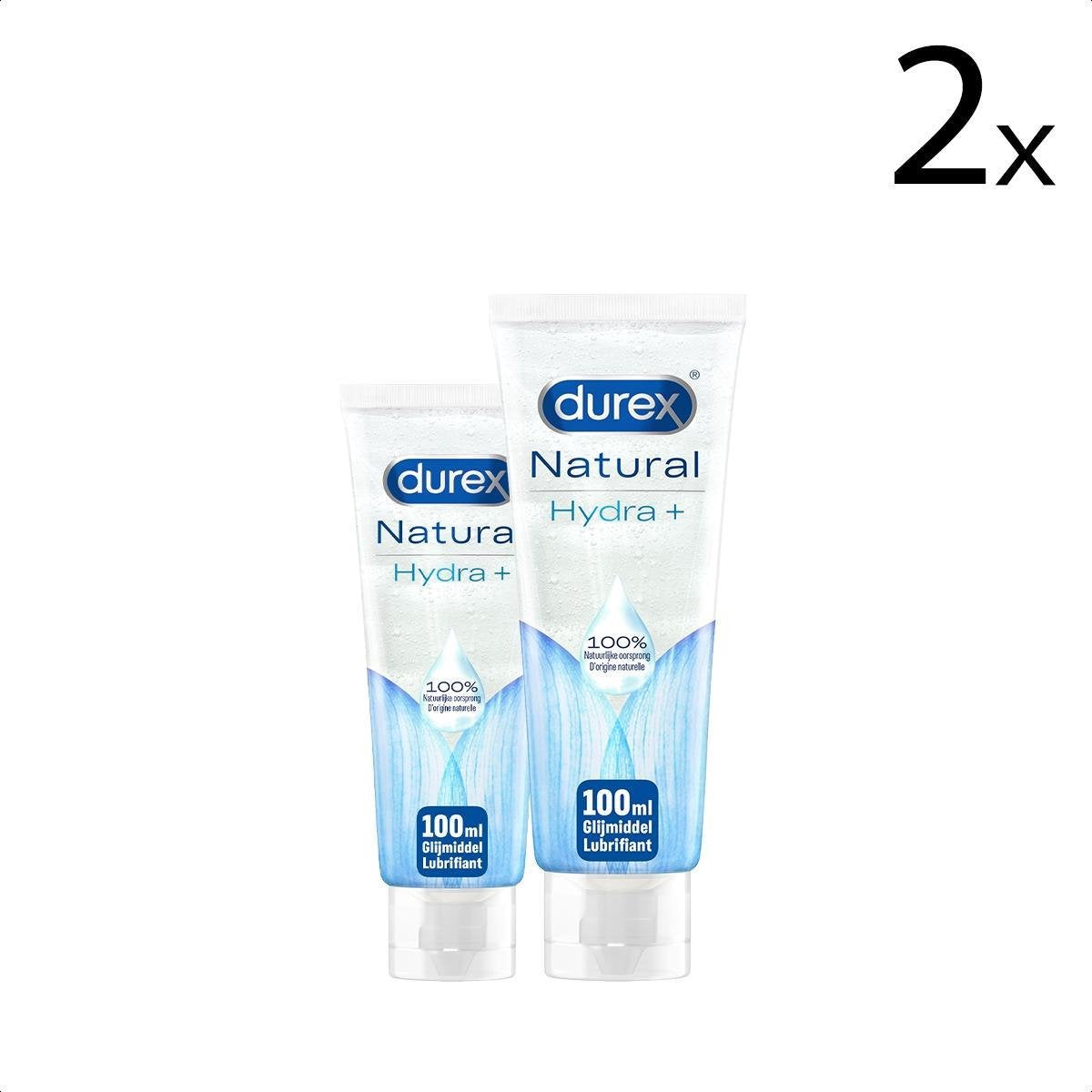 Durex Glijmiddel Natural - Hydraterend - 100% natuurlijk - 100ml x2