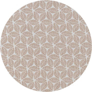 MixMamas Rond Tafelzeil - Ø 140 cm - Graphic-leaves-taupe