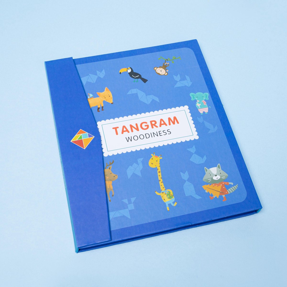 Tangram Puzzel Magnetisch voor Peuters en Kleuters - Educatief - Puzzelboek - Magneetboek - Houten Vormenpuzzel - 96 Puzzels - Blauw