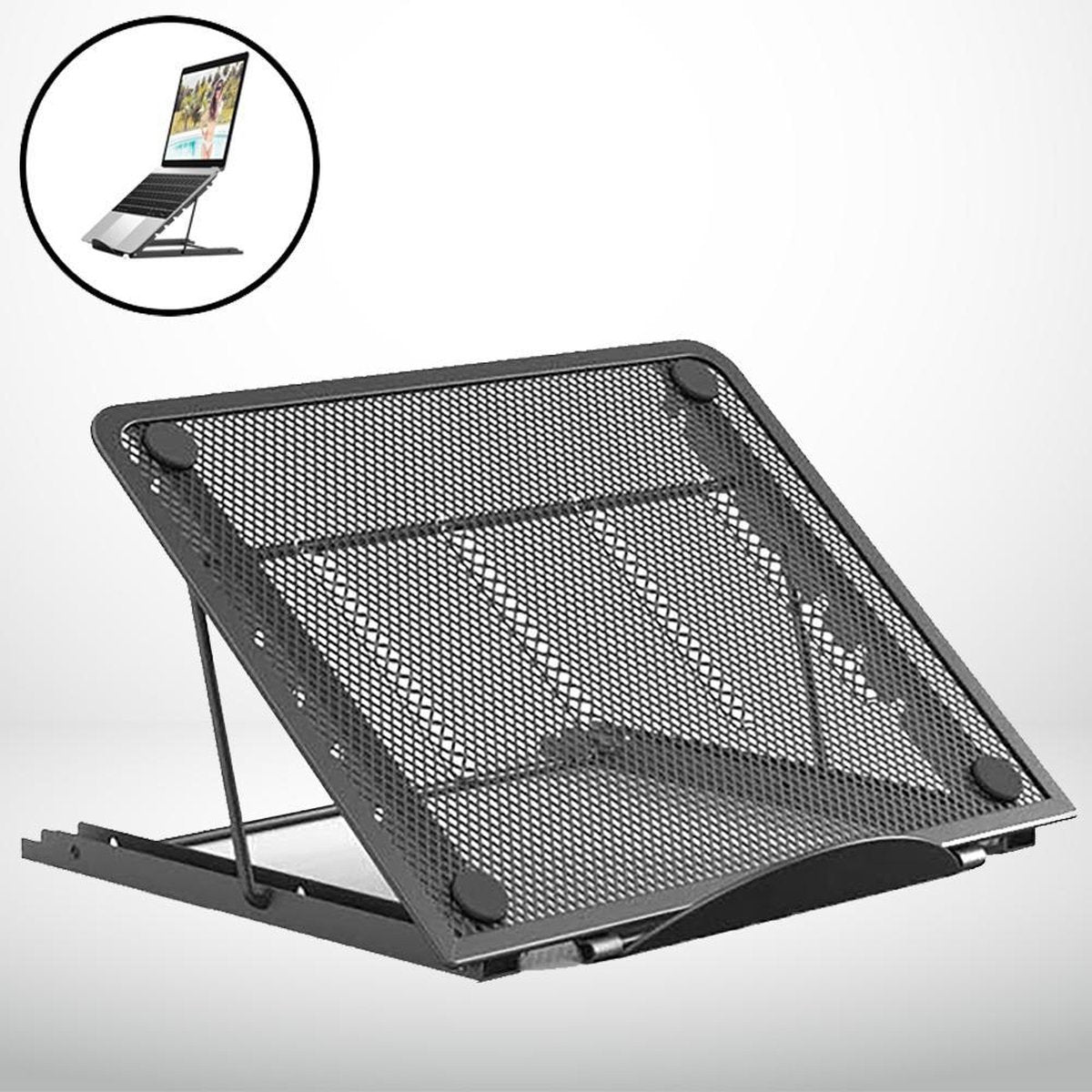 Universele Ergonomische Laptop Standaard 10 tot 17’’ inch - Laptop Houder - Geschikt voor Macbook/Laptops/IPad/Tablets/Notebook/E-Reader - Zwart