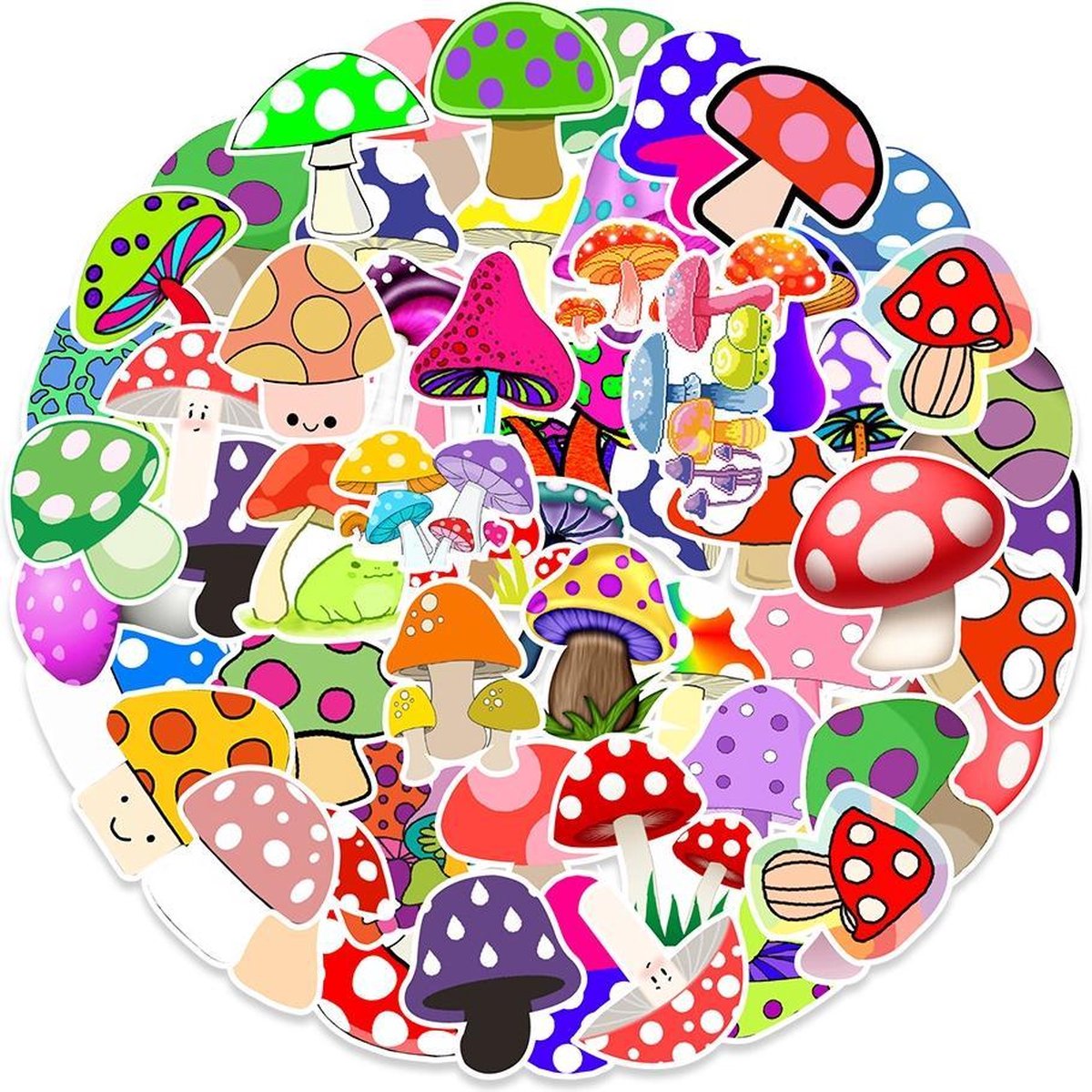 Winkrs | Paddenstoel stickers - Schattige stickers -  50 stuks voor laptop