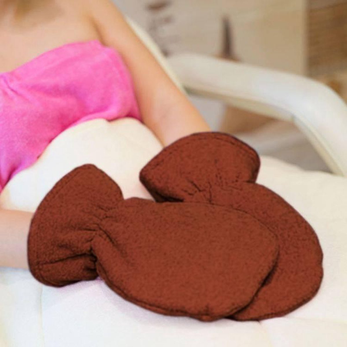Mega Beauty Shop® badstof handschoenen badstof Bruin - werkhandschoenen