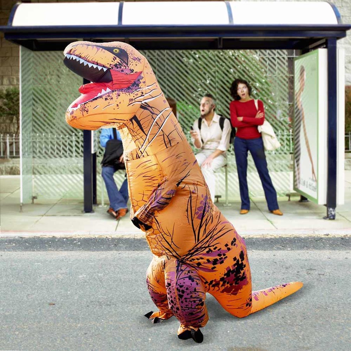 MikaMax Opblaasbaar Dino Pak - Verkleedkleding - Dinosaurus Pak - 2