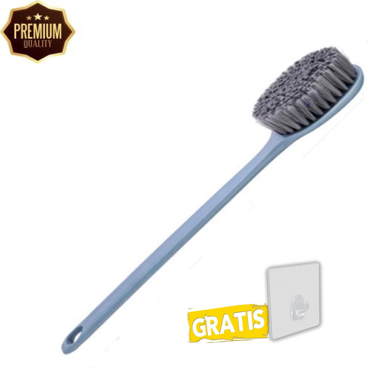 Deluxe Rugborstel Ocean + GRATIS Haakje - Ruggen krabber - Douche borstel  - Rug borstel massage  - Blauw - Nylon + PET - 95 gram ™