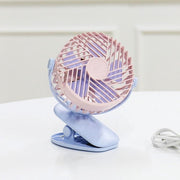 Creatieve kinderwagen clip opladen slaapzaal desktop kleine nachtlampje elektrische ventilator (roze)
