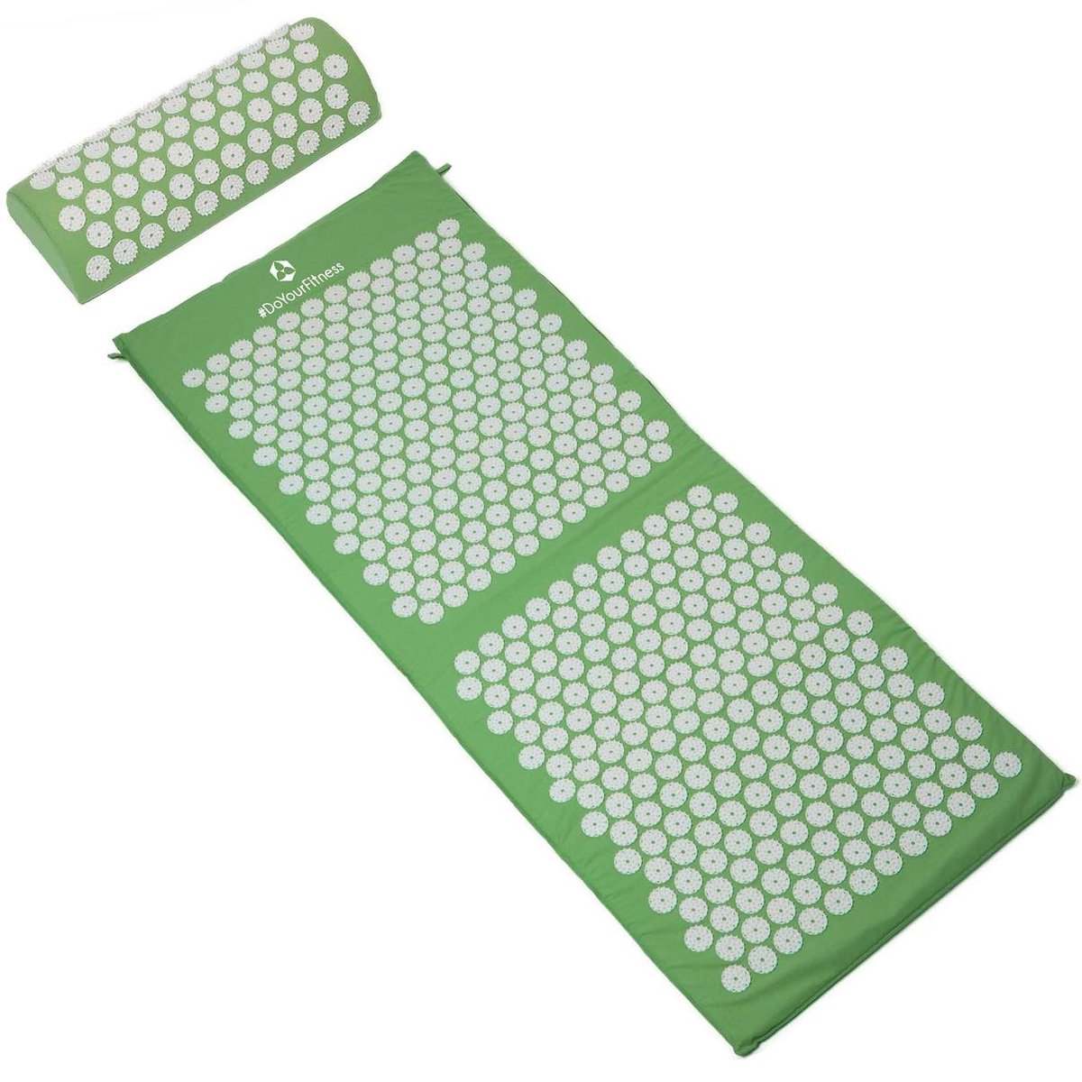 #DoYourFitness - XXL Acupressuur Set - »Yumanyi« - kussen - Maat : spijkermat (125x48cm) en kussen (48x9cm) - groen