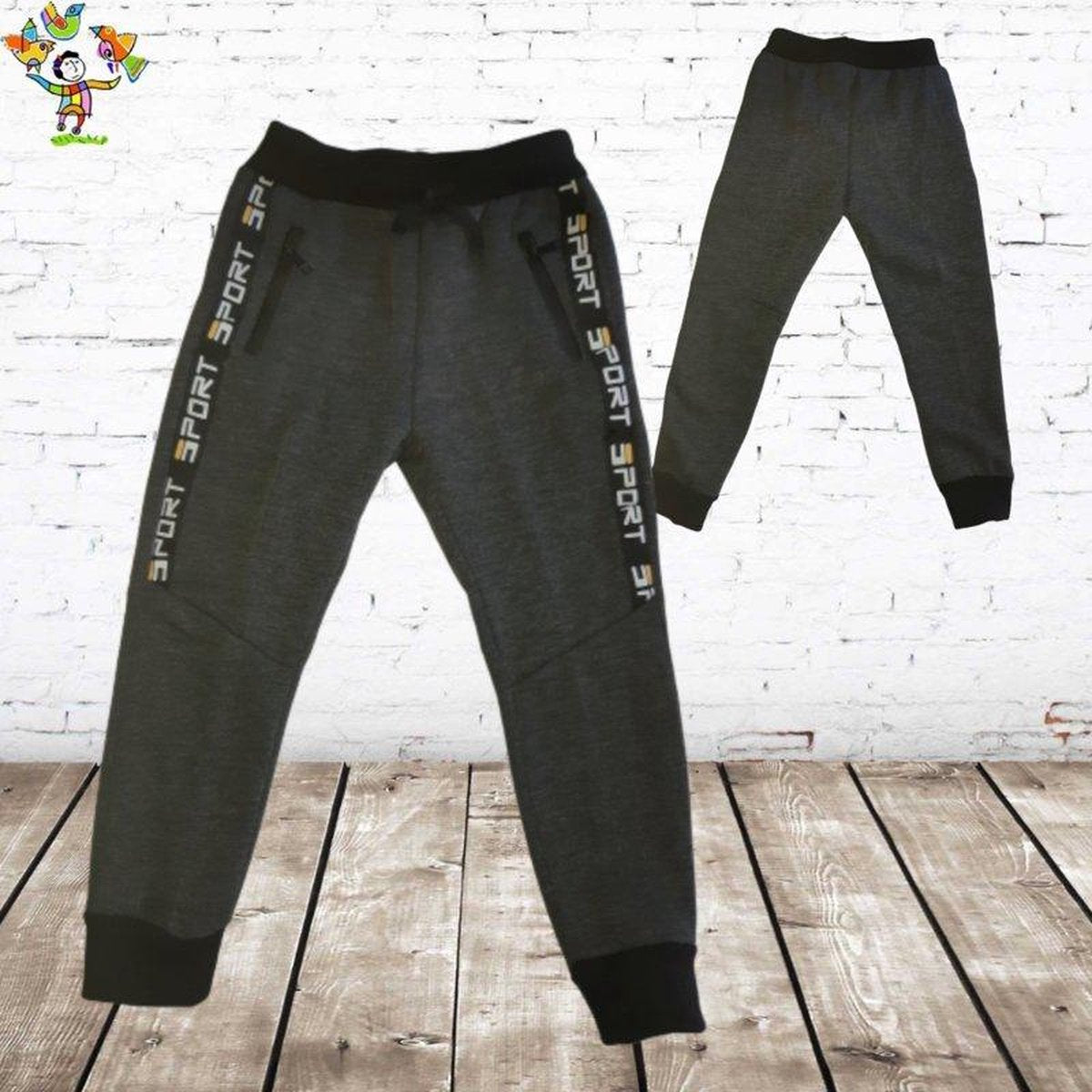 S&C Jongens joggingbroek sport grijs - 110/116