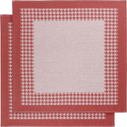 De Witte Lietaer Pied de Poule - Theedoek - 66x66 cm - Set van 2 - Red