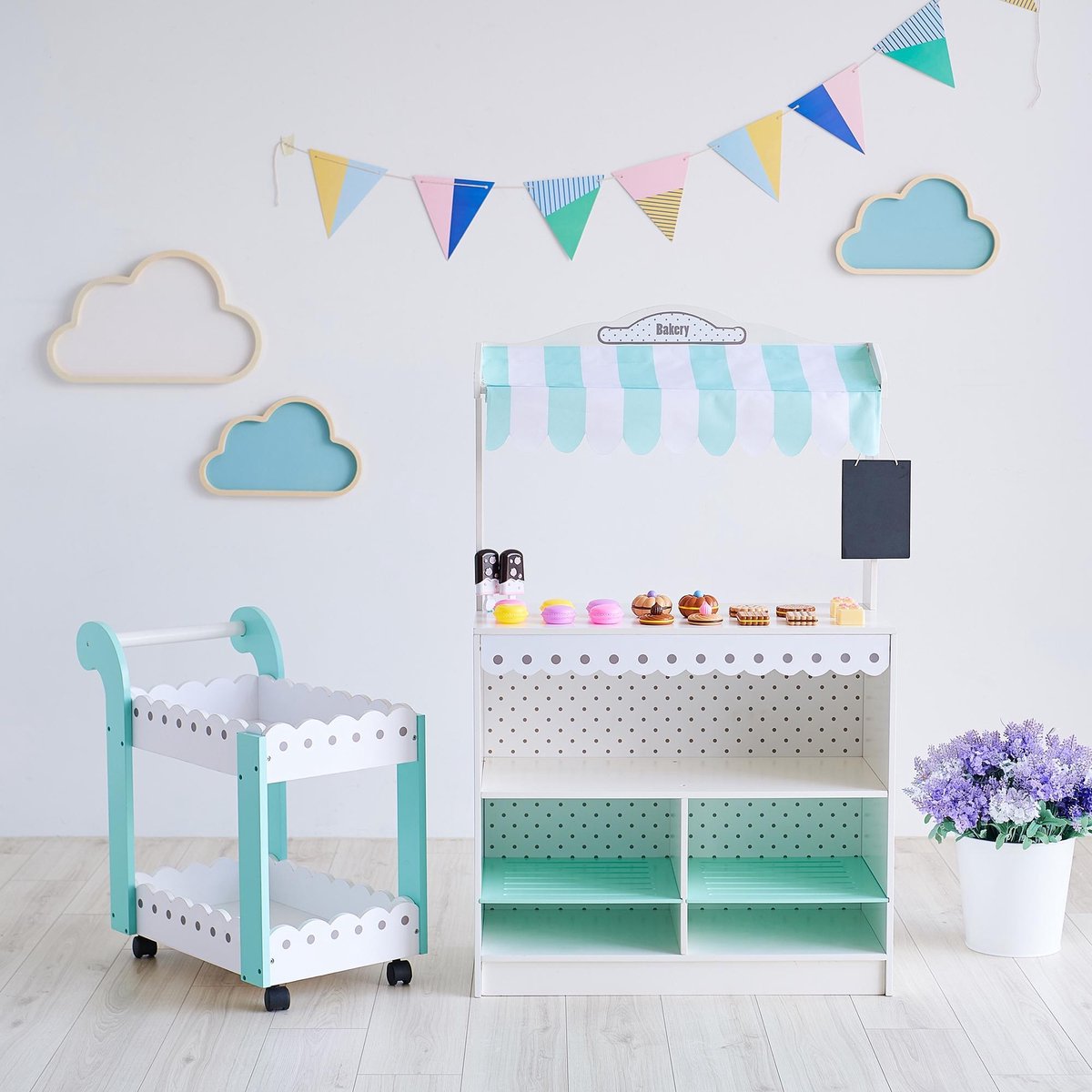 Teamson Kids - Kraampje voor gebak en dessert - wit / munt TD- 13003A