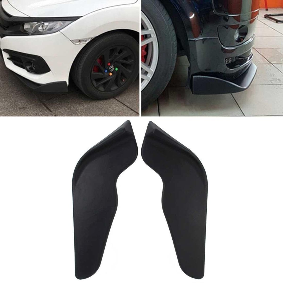 2 STUKS Universal Fit Auto Voorbumperspoiler Lip Splitter Diffuser SUV ABS Schop voor