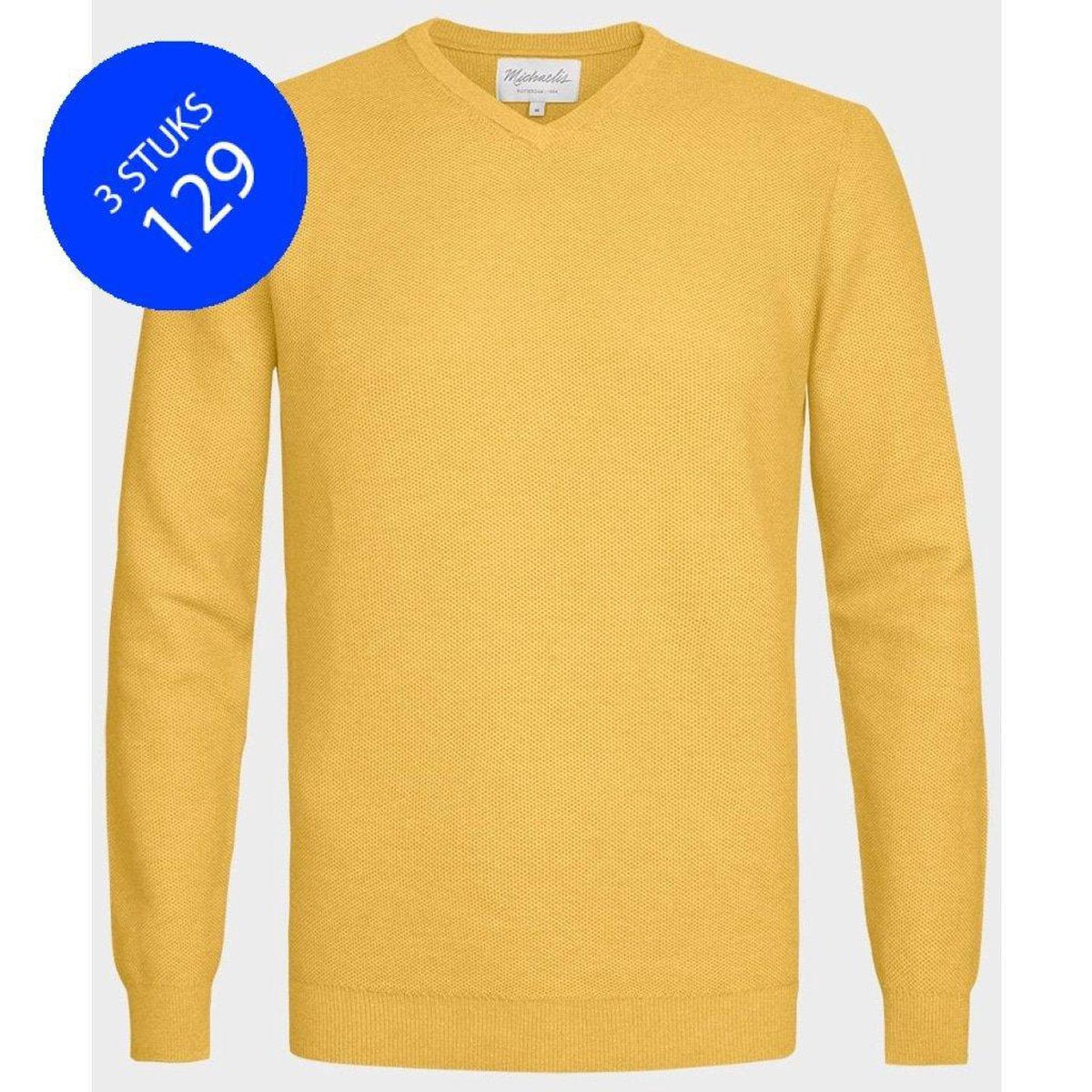 Gele Michaelis Pullover met structuur S