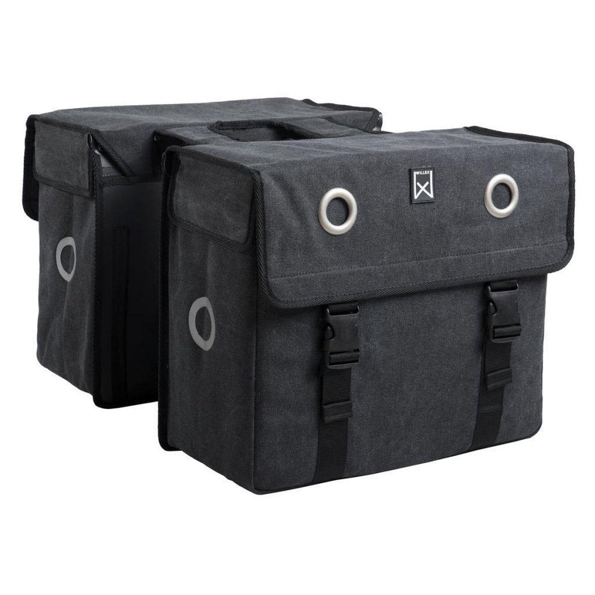 Willex canvas Dubbele Fietstas - 52 liter - Zwart