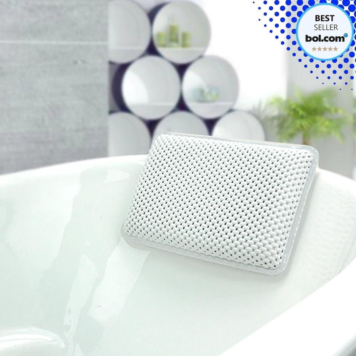 Ergonomisch Badkussen Met Zuignappen | Nekkussen Bad | Bad Kussen | Badkussens Voor In Bad | Hoofdsteun Bad | Wit