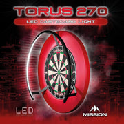 Mission Torus 270 Led Dartbord Verlichting + Rubberen Surround Rood + Mission Samurai 2