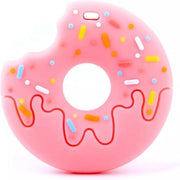 Bijtketting- Kauwketting- Donut met sprinkles - Roze- met Satijnkoord