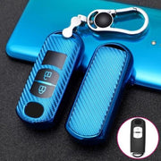 Voor Mazda Smart 2-knops auto TPU sleutel beschermhoes sleutelhoes met sleutelring (blauw)