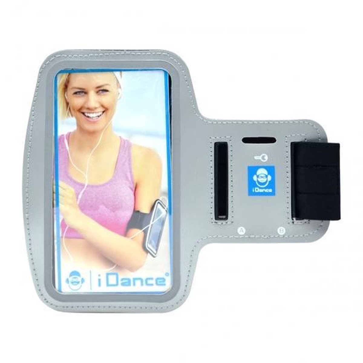 i Dance Hardloop Armband - telefoonhouder - Grijs - Universeel - Verstelbaar