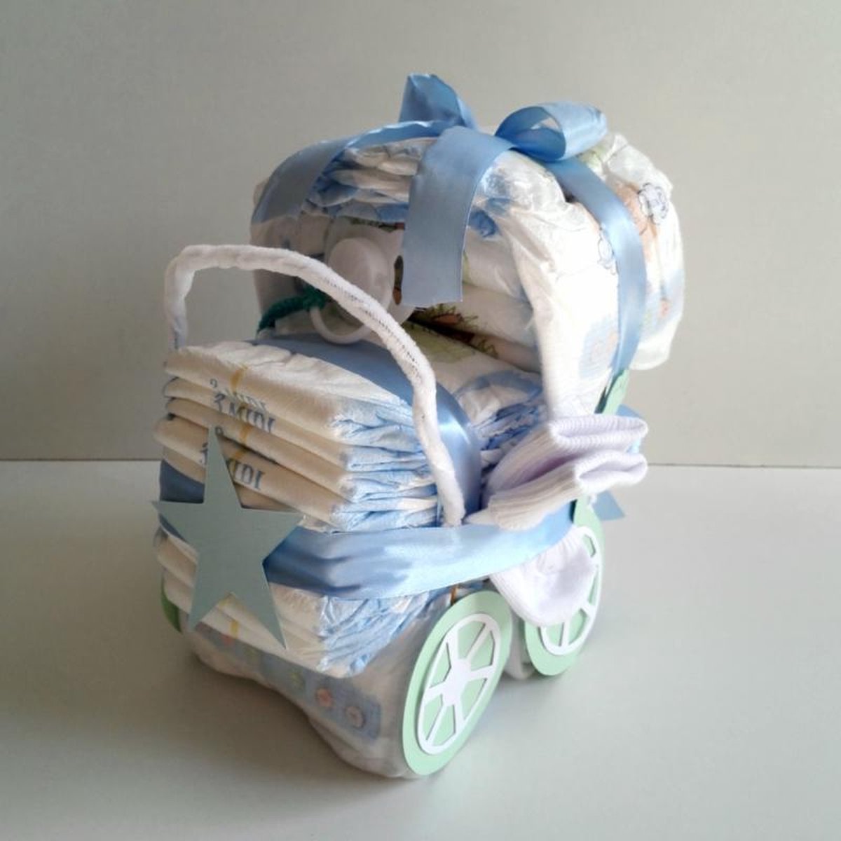 Wiegje klein met speenkoord Blauw