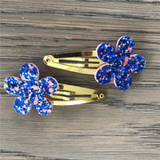Haarspeldjes Glitter Bloem Blauw‎‎