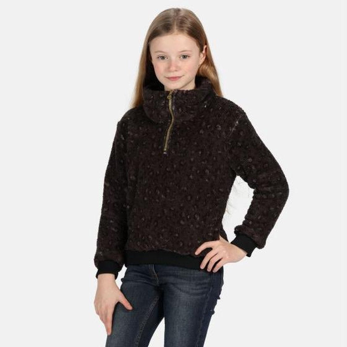 Kessie donzige Fleece met halve rits van Regatta voor Kinderen