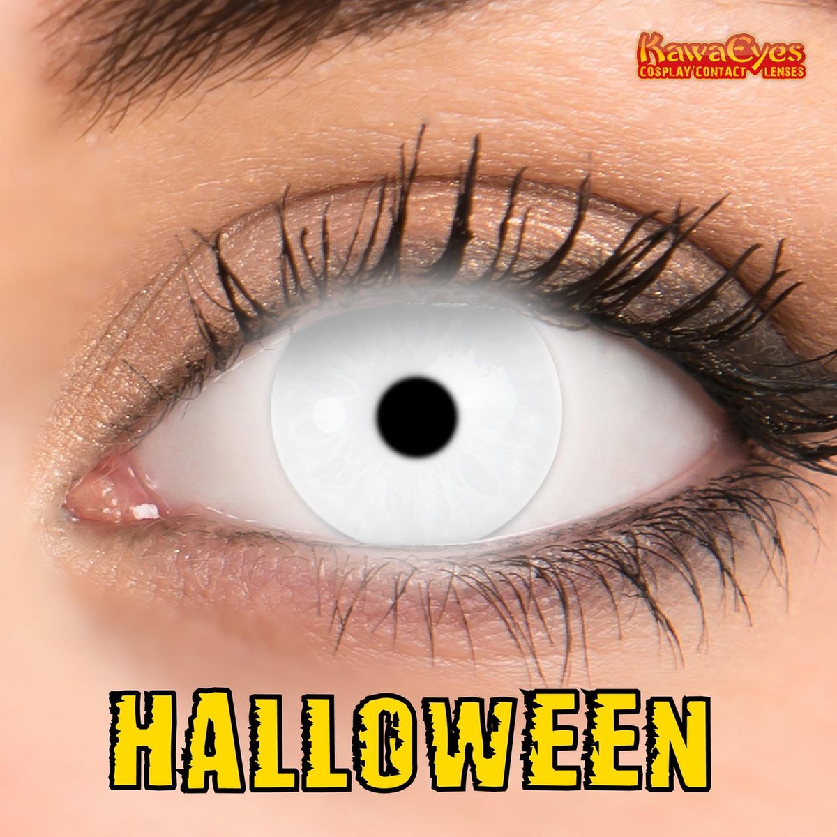 KawaEyes Kleurlenzen Halloween Fluo White - Incl. Lenzendoosje