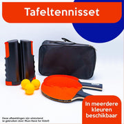 Tafeltennisset "Zwart/Rood" - Uitschuifbaar - Tafeltennisnet - Pingpongtafel - Pingpongballen