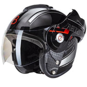 Beon B702 GT Systeemhelm Scooterhelm Motorhelm Glans Zwart - Maat XXL / 62 cm