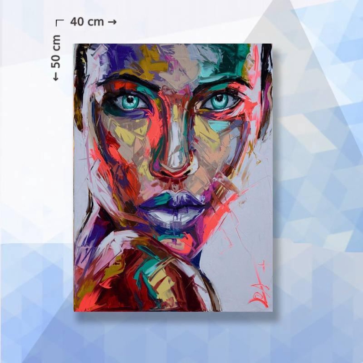 Diamond Painting Pakket Portret Vrouw Kunst - vierkante steentjes - 40 x 50 cm