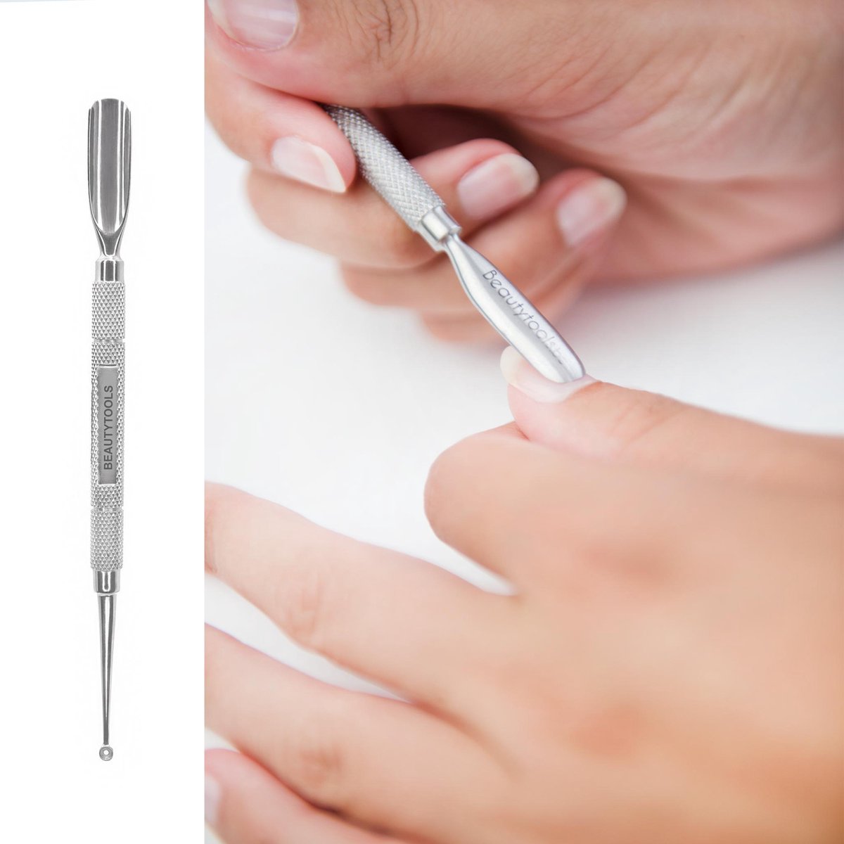 Beautytools Bokkepoot/Nagelriem Duwer (Brede kant / Comedonendrukker) (14 cm) - (NP-0331)