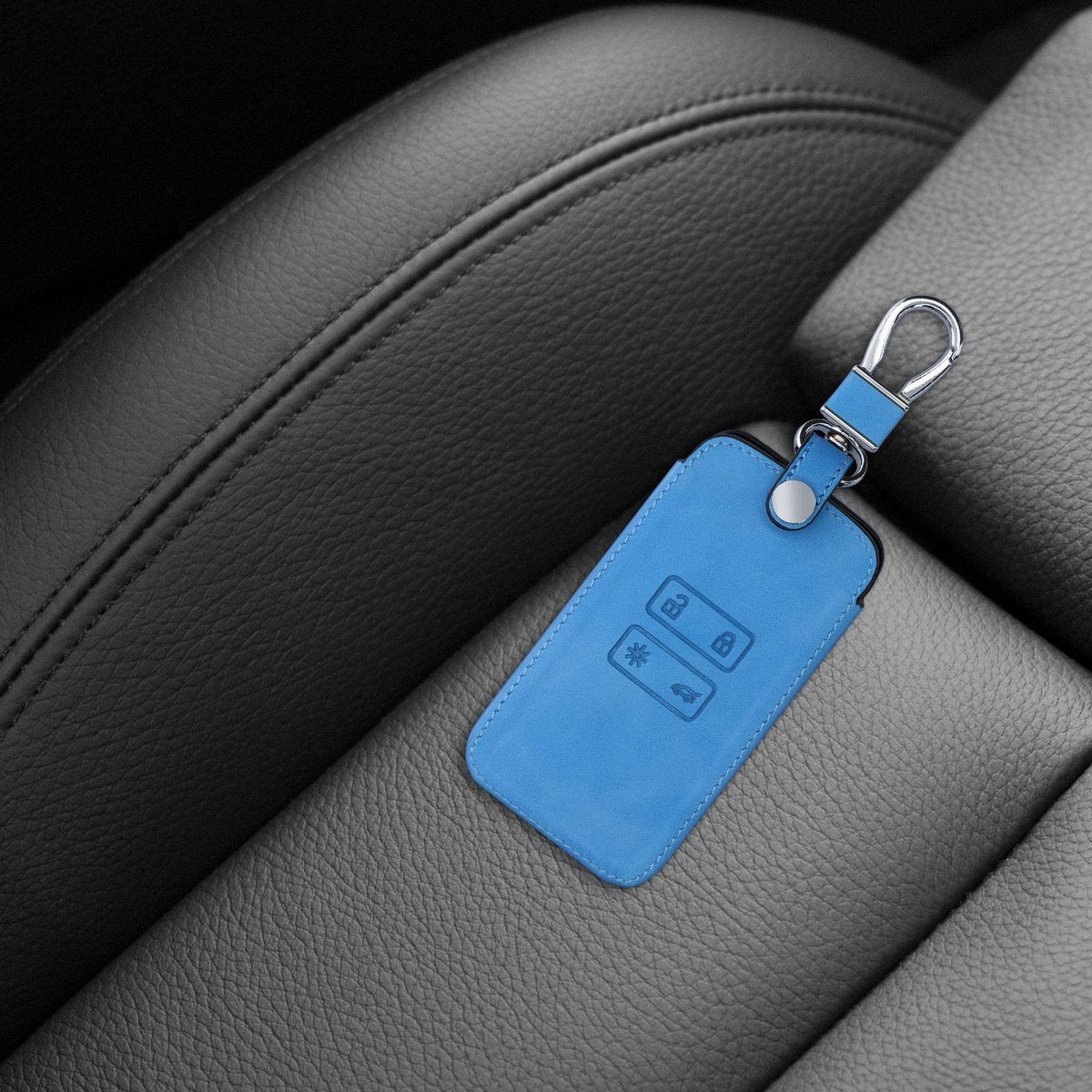 kwmobile autosleutelbehuizing voor Renault 4-knops Smartkey autosleutel (alleen Keyless Go) - Sleutelbehuizing autosleutel - Sleutelhoes in lichtblauw