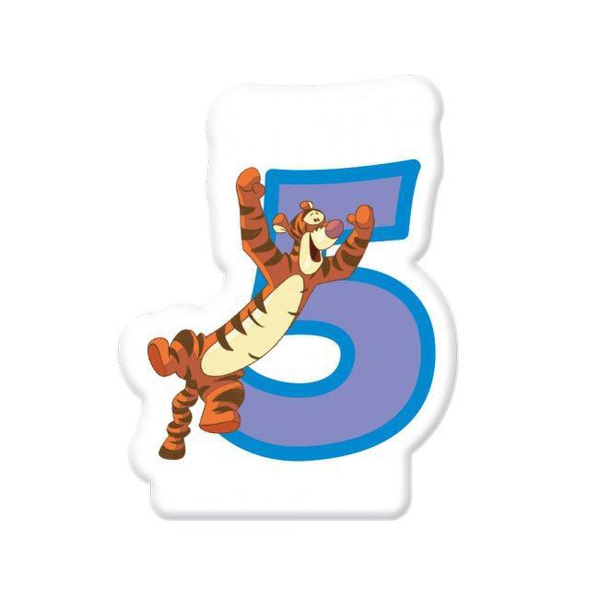 Procos Cijferkaars '5' Winnie Alphabet Junior 8 Cm Wax Paars