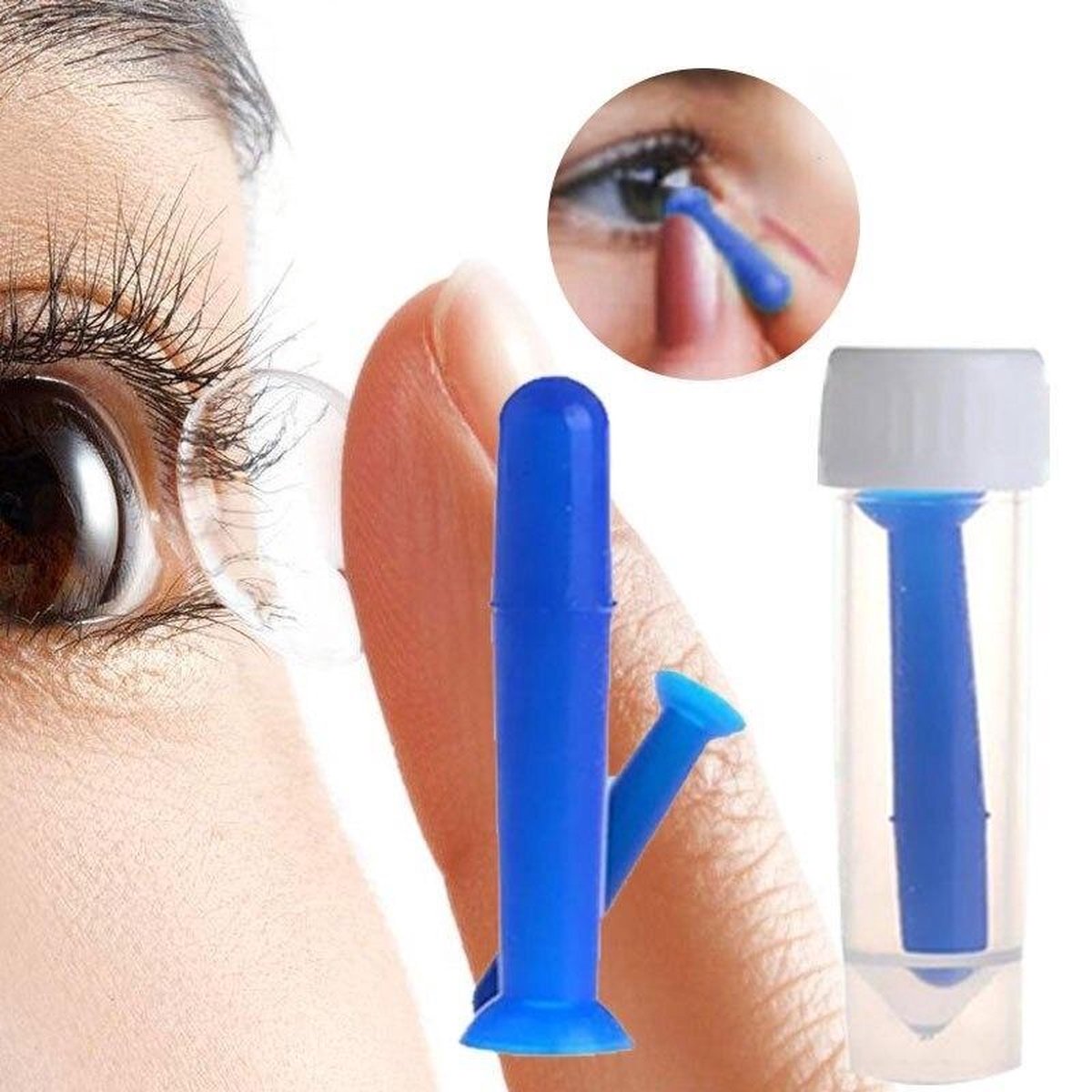 Lens Zuignapje - Lenzen Zuignap - Lens Ploffertje - Lenzen Pincet - Zuiger voor Lenzen - Blauw