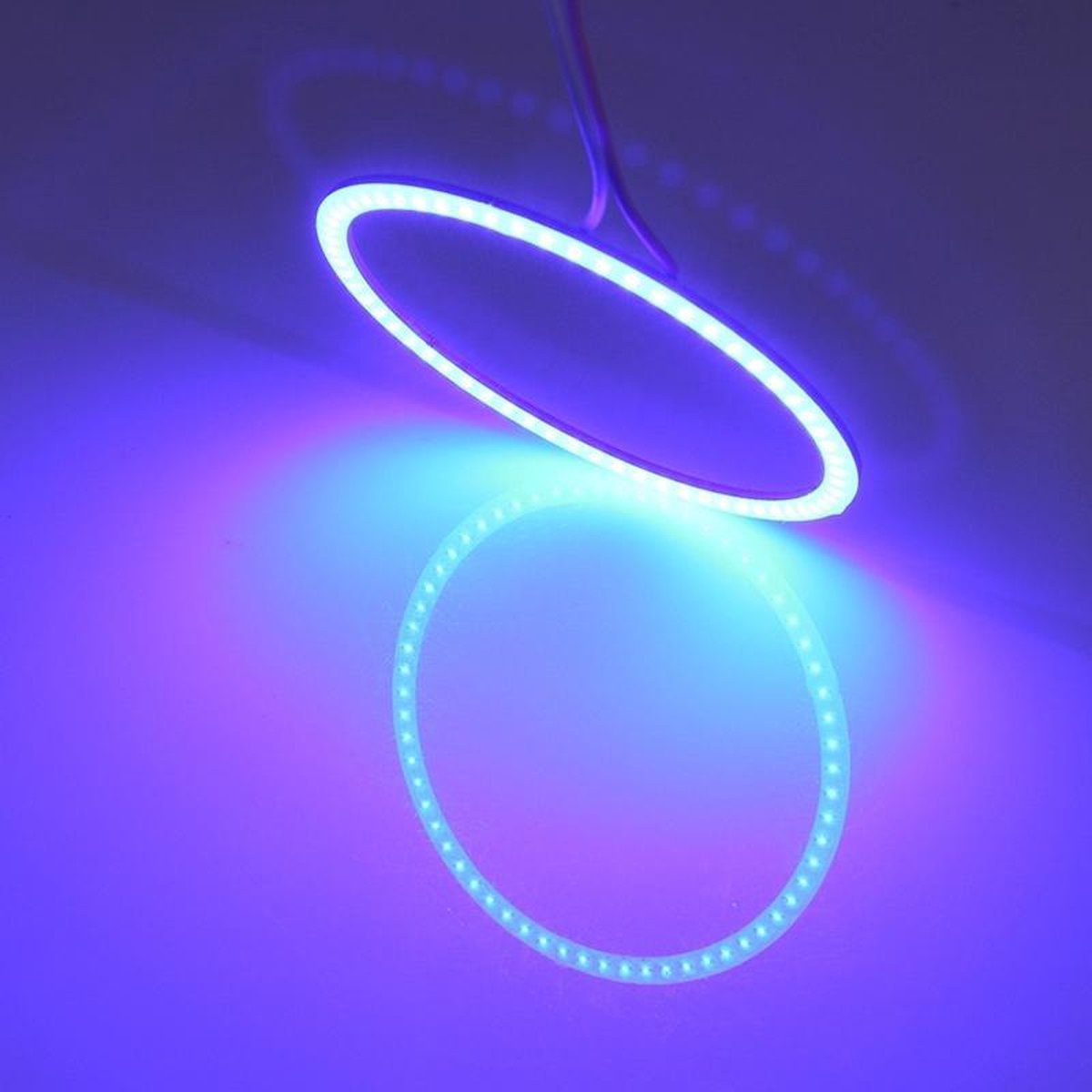 60mm 5W 180LM Angel Eyes cirkels auto koplamp blauw licht COB LED verlichting voor voertuigen