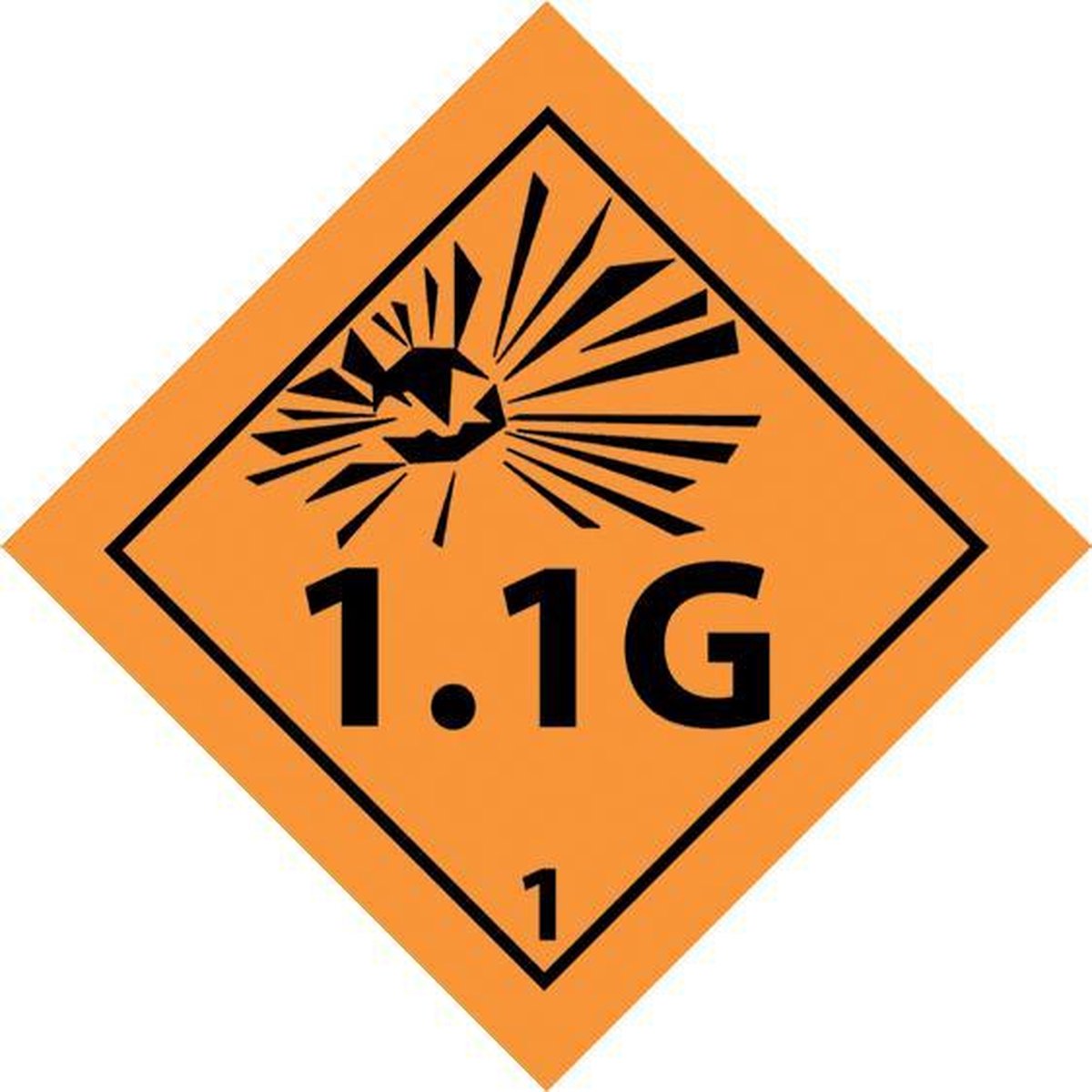 1.1G Sticker 10 x 10cm (set van 4 stuks)