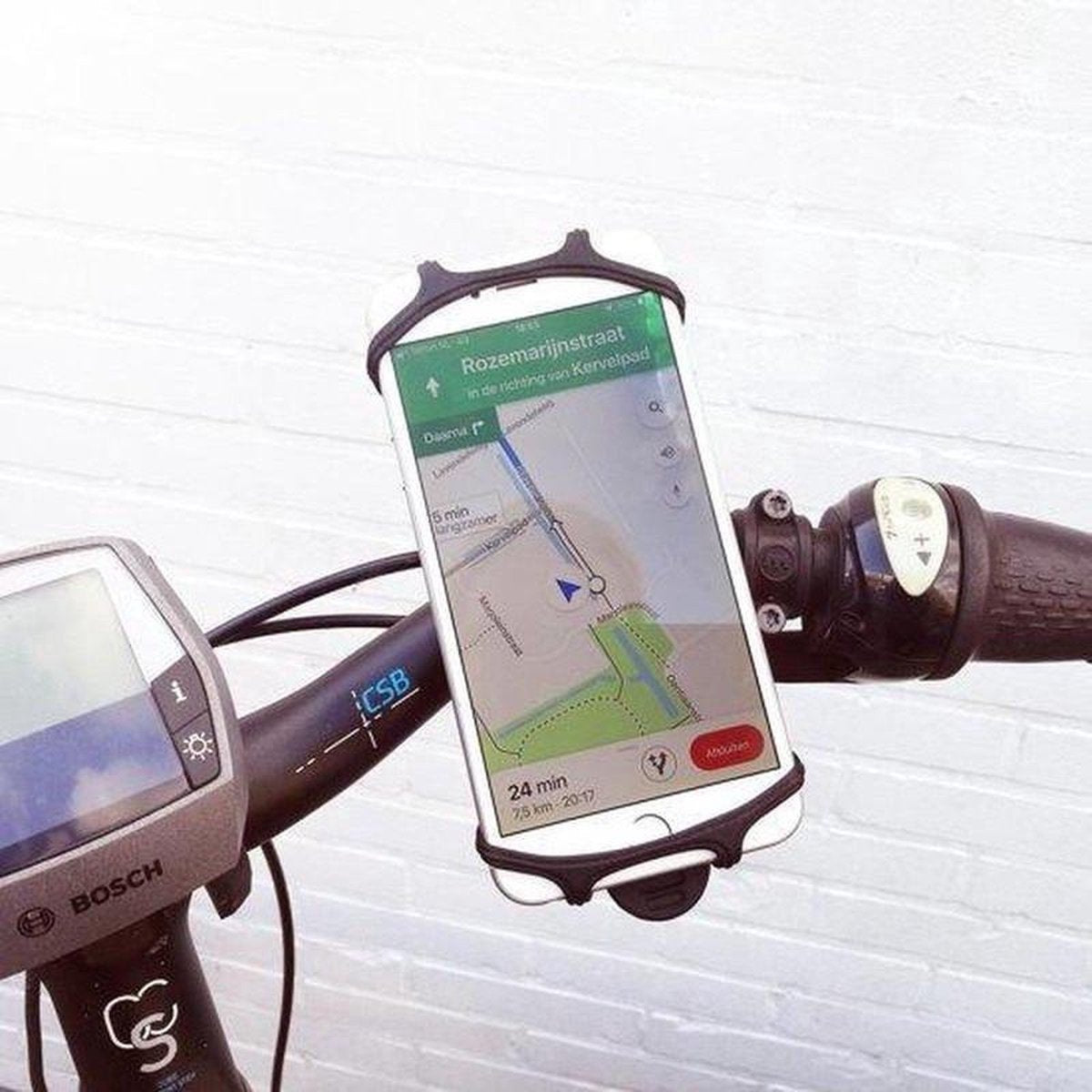 Samsung Galaxy J3 Fietshouder - Telefoonhouder - 360 draaibaar  - gsm houder fiets - telefoon houder - LuxeBass