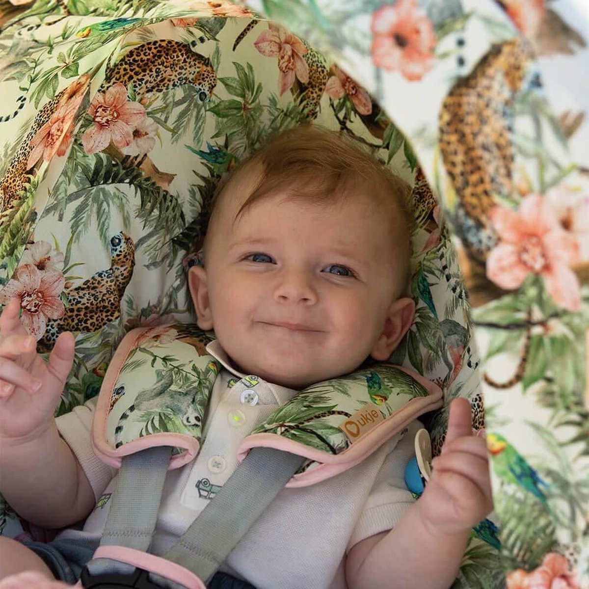 Ukje Maxi Cosi Zonnekap Cabriofix Pebble - UV 50+ - Bloem Tijger
