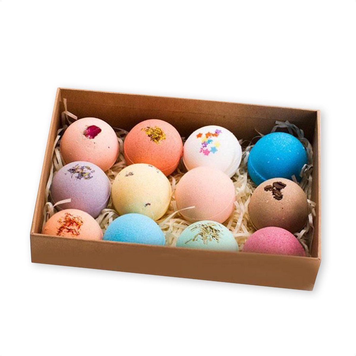 SensaHome 100% Natuurlijke Bruisballen voor in Bad - 12 Etherische Aroma Badbommen - Handmade Bath Bombs - Giftset